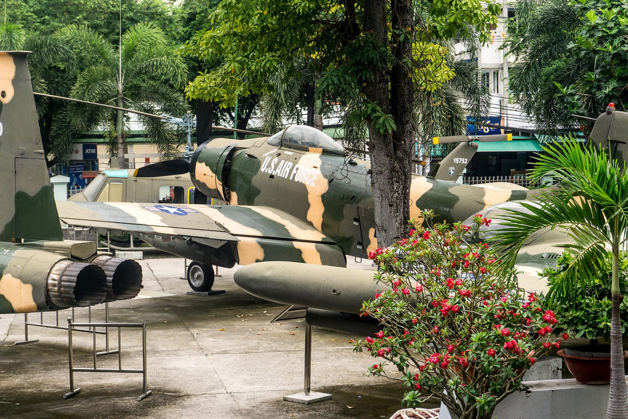 American military planes on display at Vietnam Remembrance Museum
