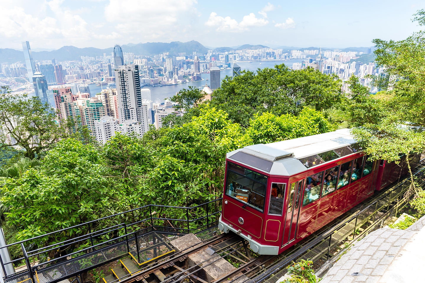 Peak Tram and Sky Terrace 428 offer breathtaking panoramic views over Hong Kong’s skyline and harbor. - Hong Kong, China 