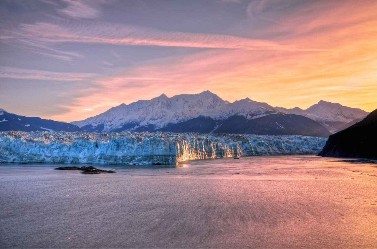 Iceberg With Sunset in the Background, Hubbard Glacier, Alaska