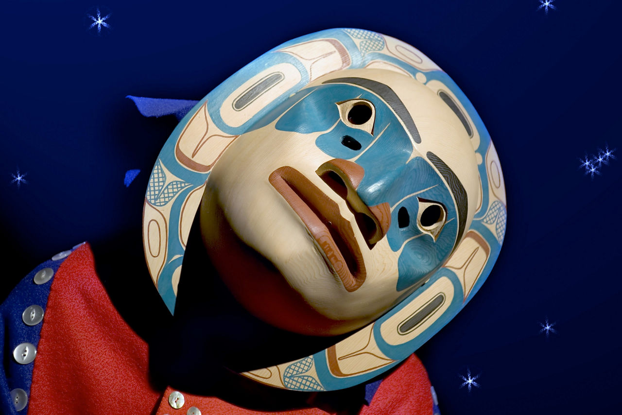 Tlingit Tribal Dance Face Masks, Icy Strait Point, Alaska