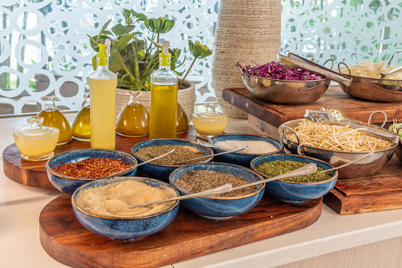 Israeli breakfast buffet.