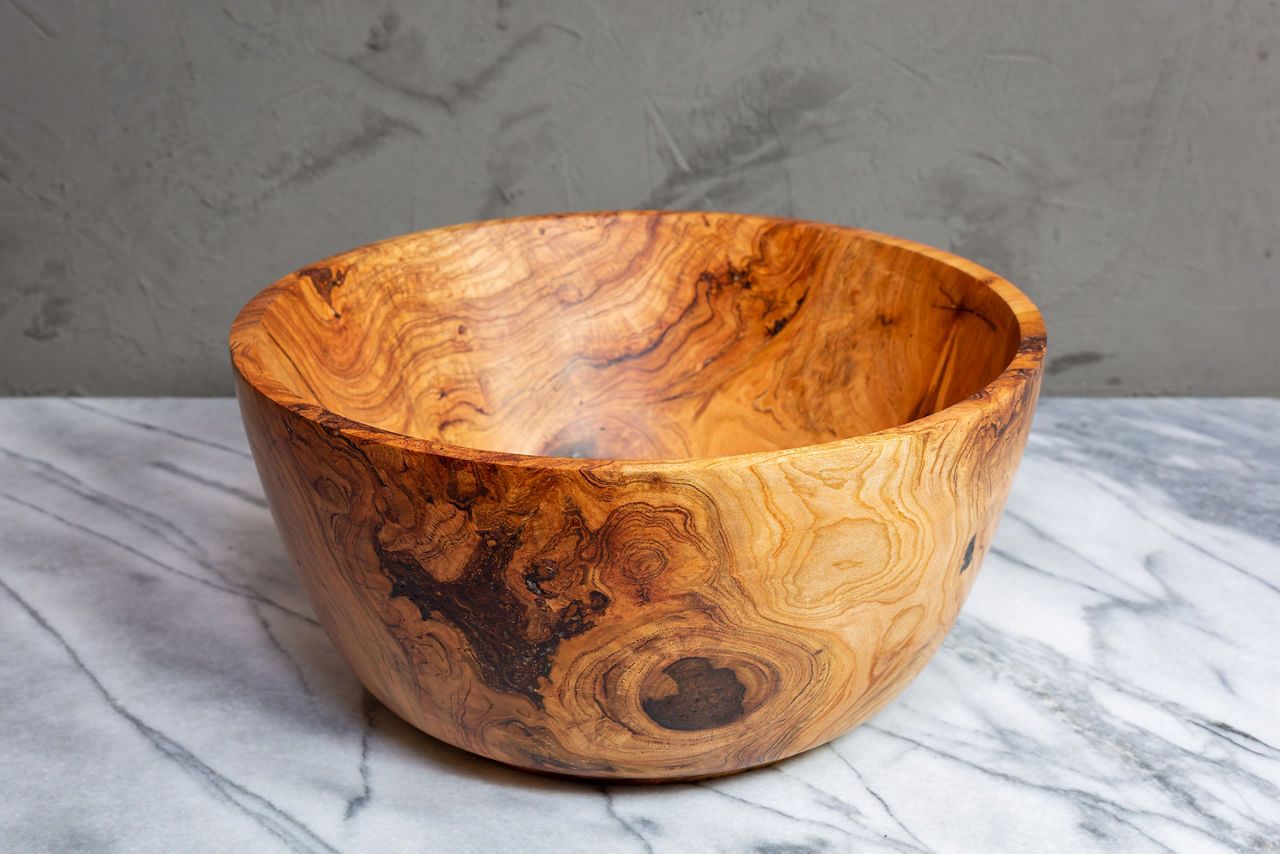 Cherry wood bowl with figured grain alaska gift
