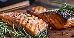 Grilled Salmon Topped with Rosemary, Ketchikan, Alaska 