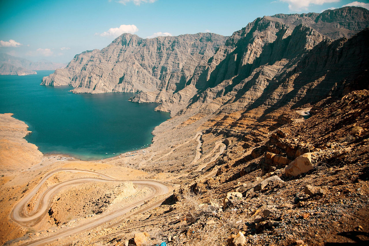 The Khor Najd fjord in Oman