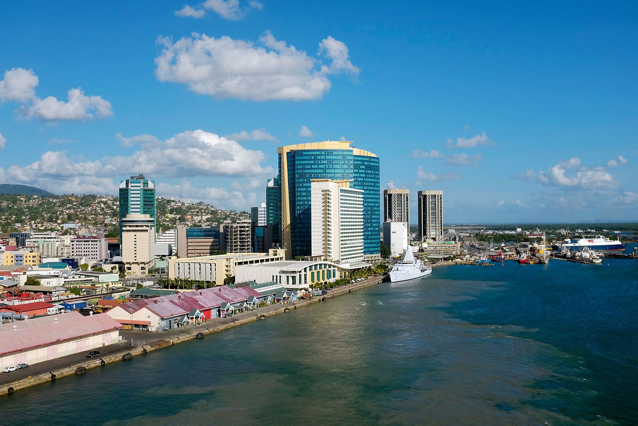 King's Wharf Coast Skyline on Vacation in Trinidad
