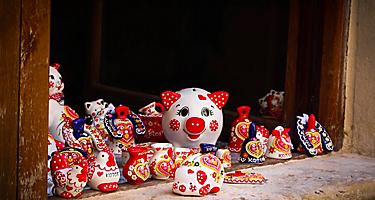 Various ceramic souvenirs for sale in Kotor, Montenegro