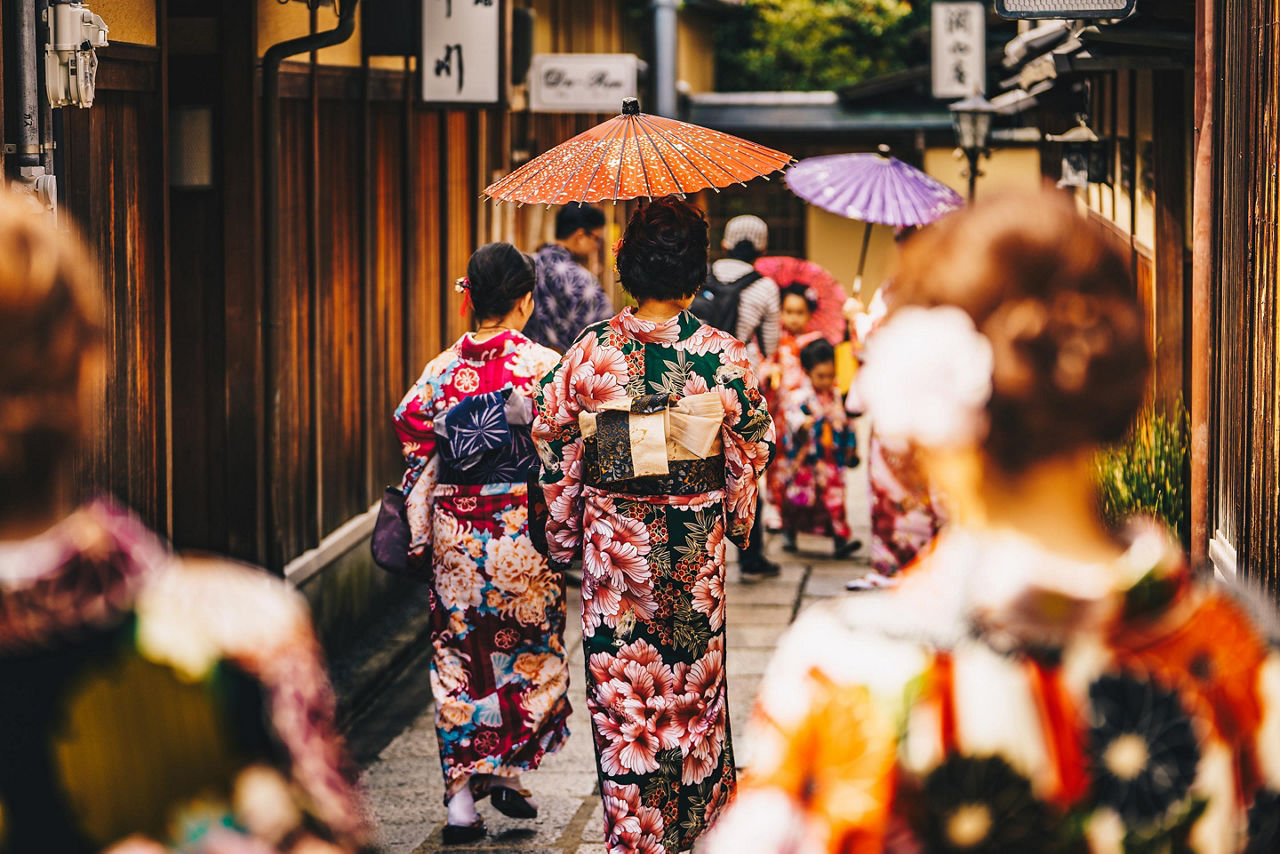 Kyoto, Maizuru, Japan Women Walking