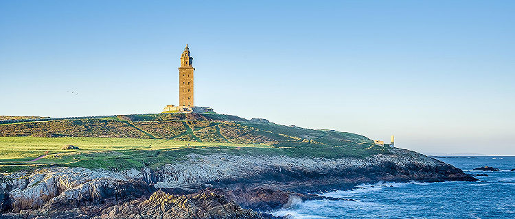 The Tower of Hercules Roman lighthouse in La Coruna, Spain