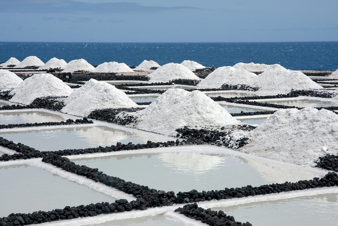 Salt extraction in La Palma, Canary Islands
