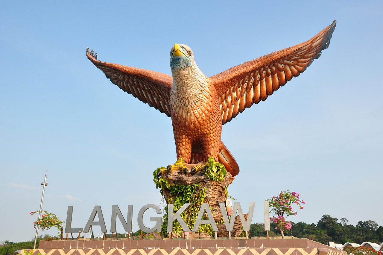Statue of the Eagle Square in Langkawi, Malaysia