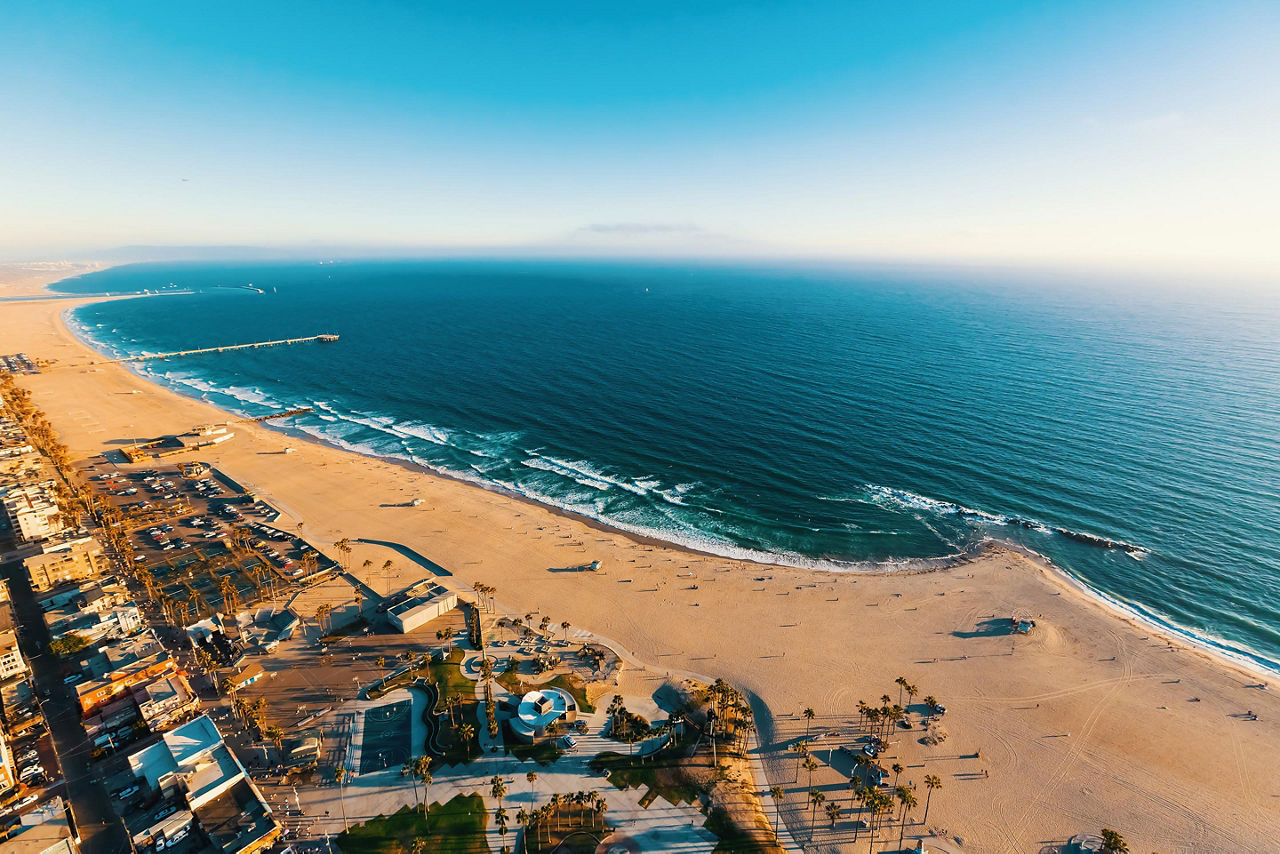 Los Angeles, California, Aerial view of Venice Beach