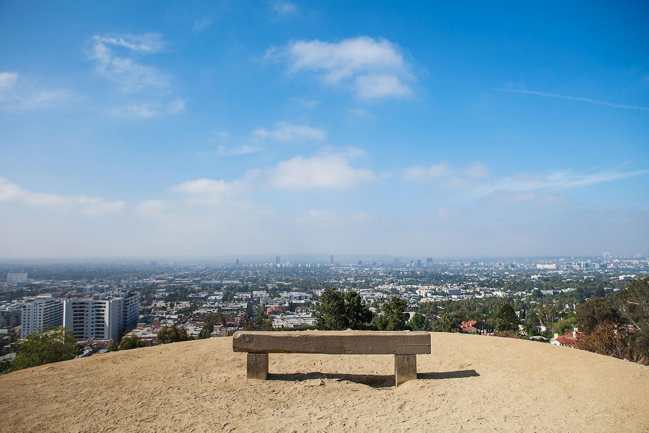 The view of Los Angeles, California from Runyon Canyon Park