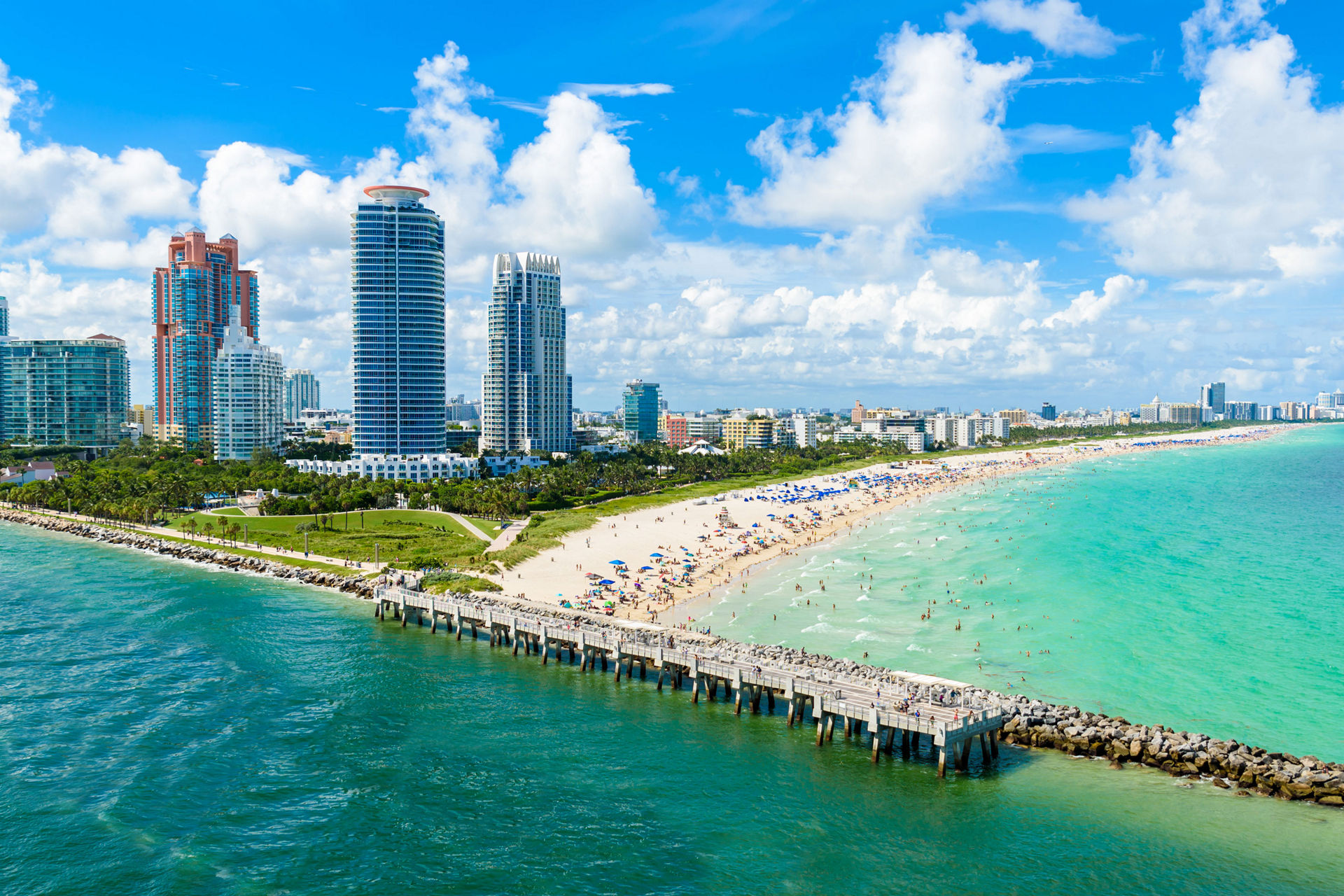 miami florida south beach aerial