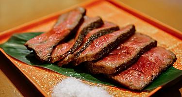 A plate of wagyu beef in Japan