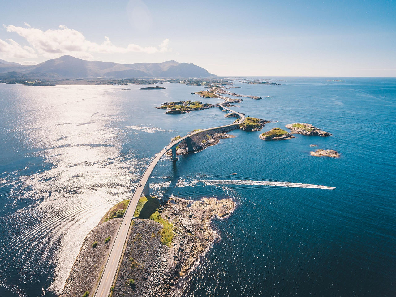 Molde, Norway, Atlantic Road Aerial View