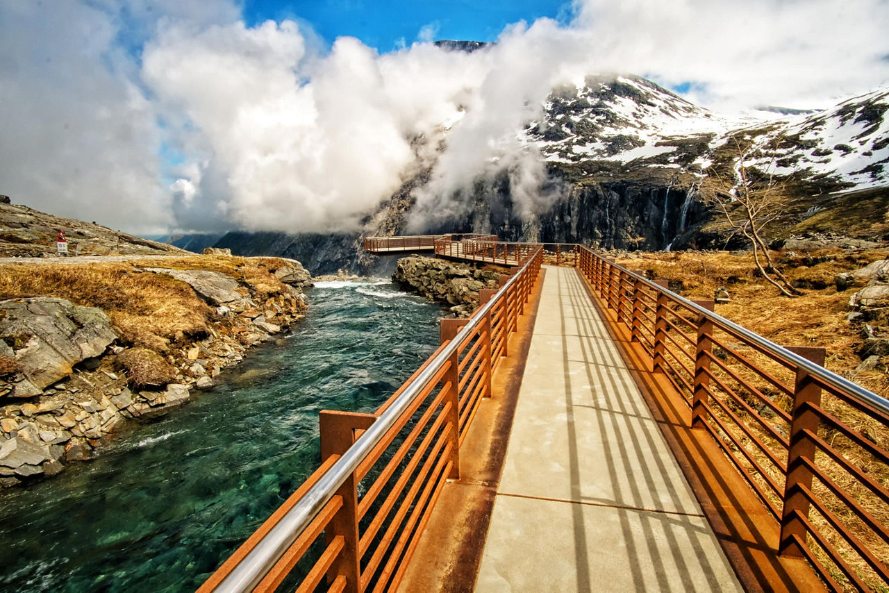 The Stigfossen waterfall catwalk in Norway