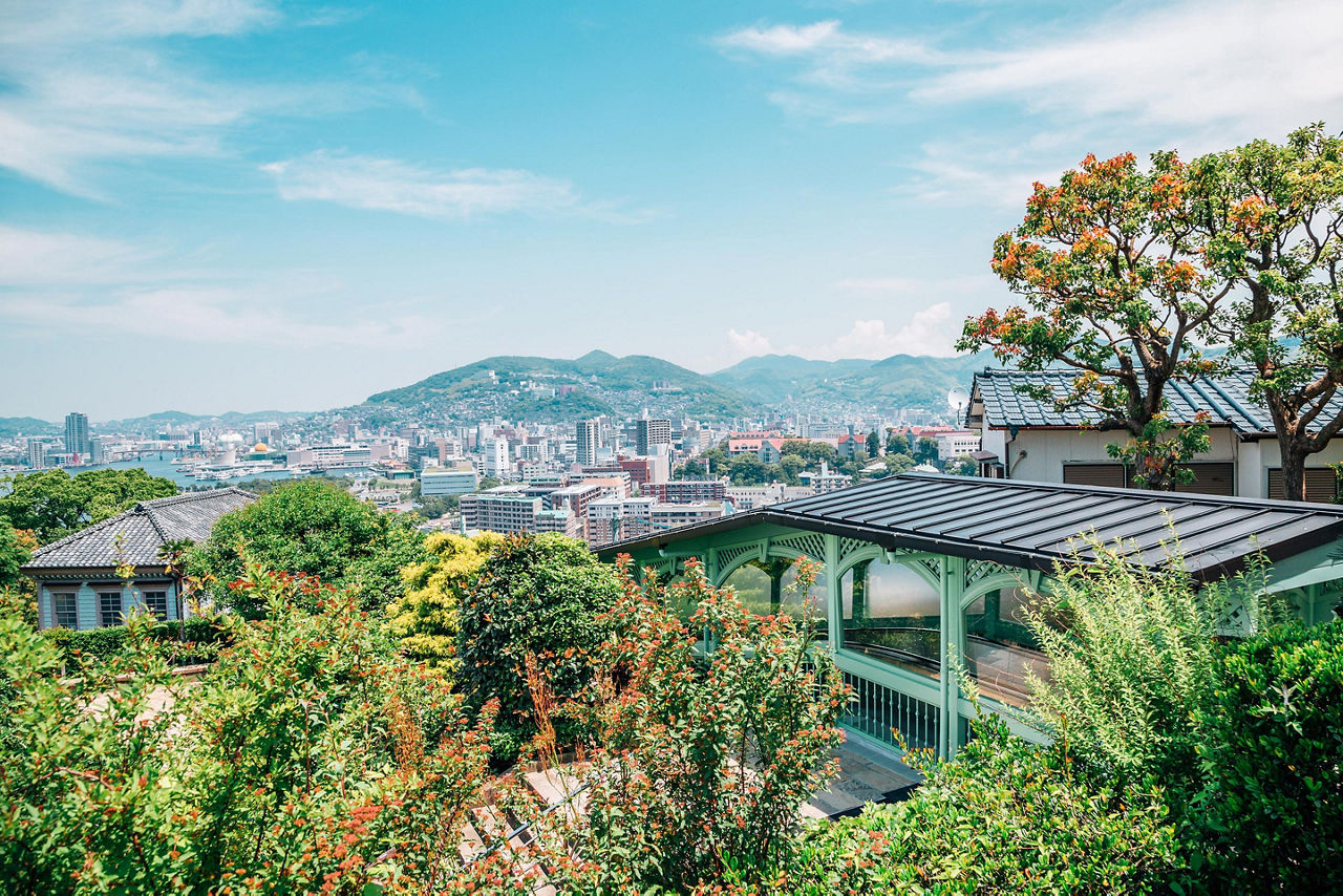 Glover Garden, nature and city view in Nagasaki, Japan