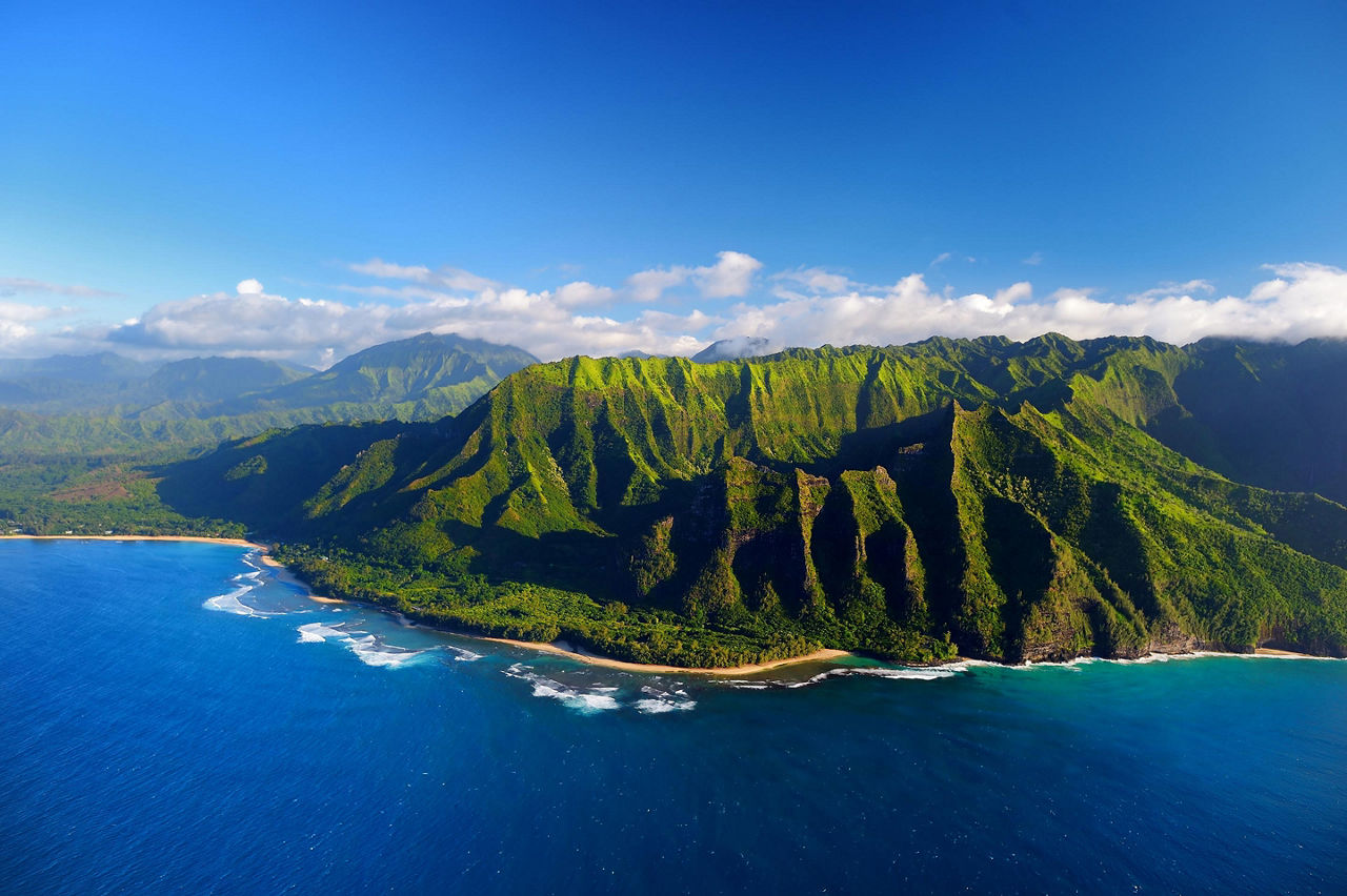 Napali Coast, Hawaii Aerial View