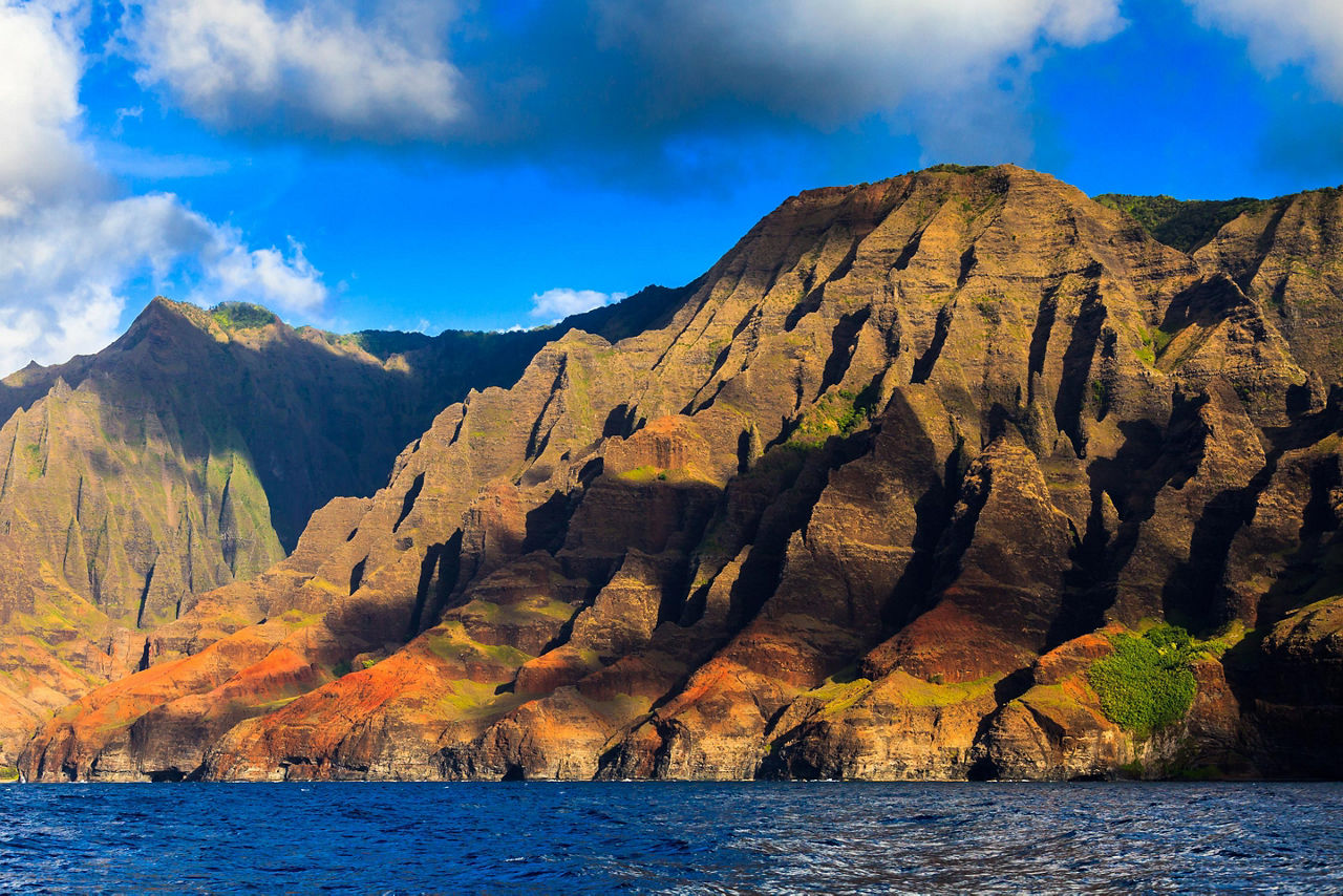 Dramatic rugged hills of the Napali Coast, Hawaii