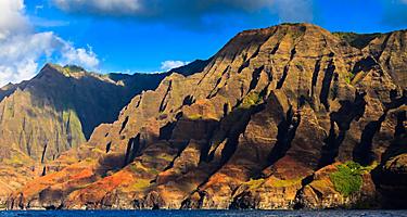 Dramatic rugged hills of the Napali Coast, Hawaii