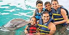 Family Posing with a Dolphin, Nassau, Bahamas