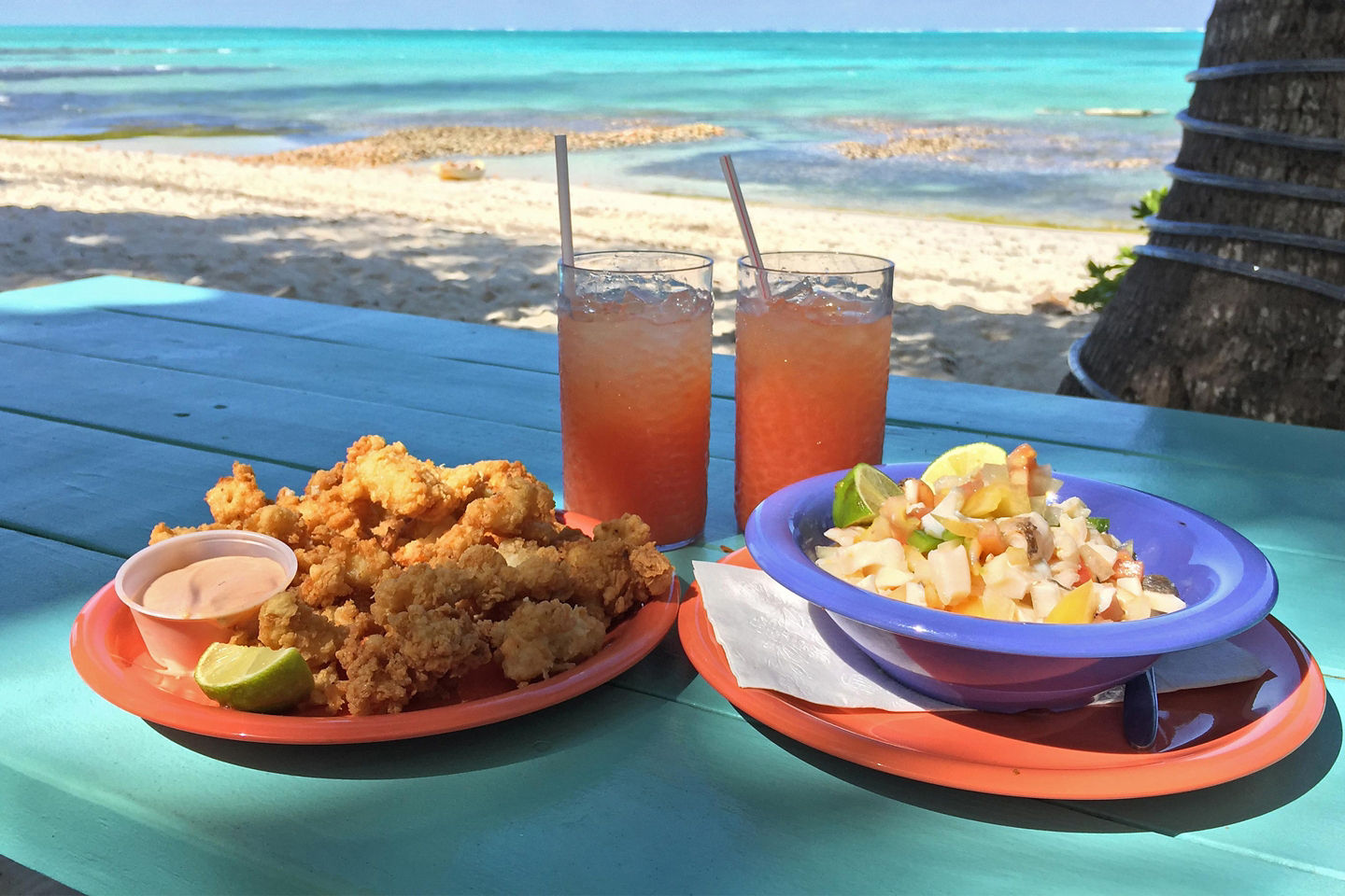 Conch fritters and salad. - Nassau, Bahamas