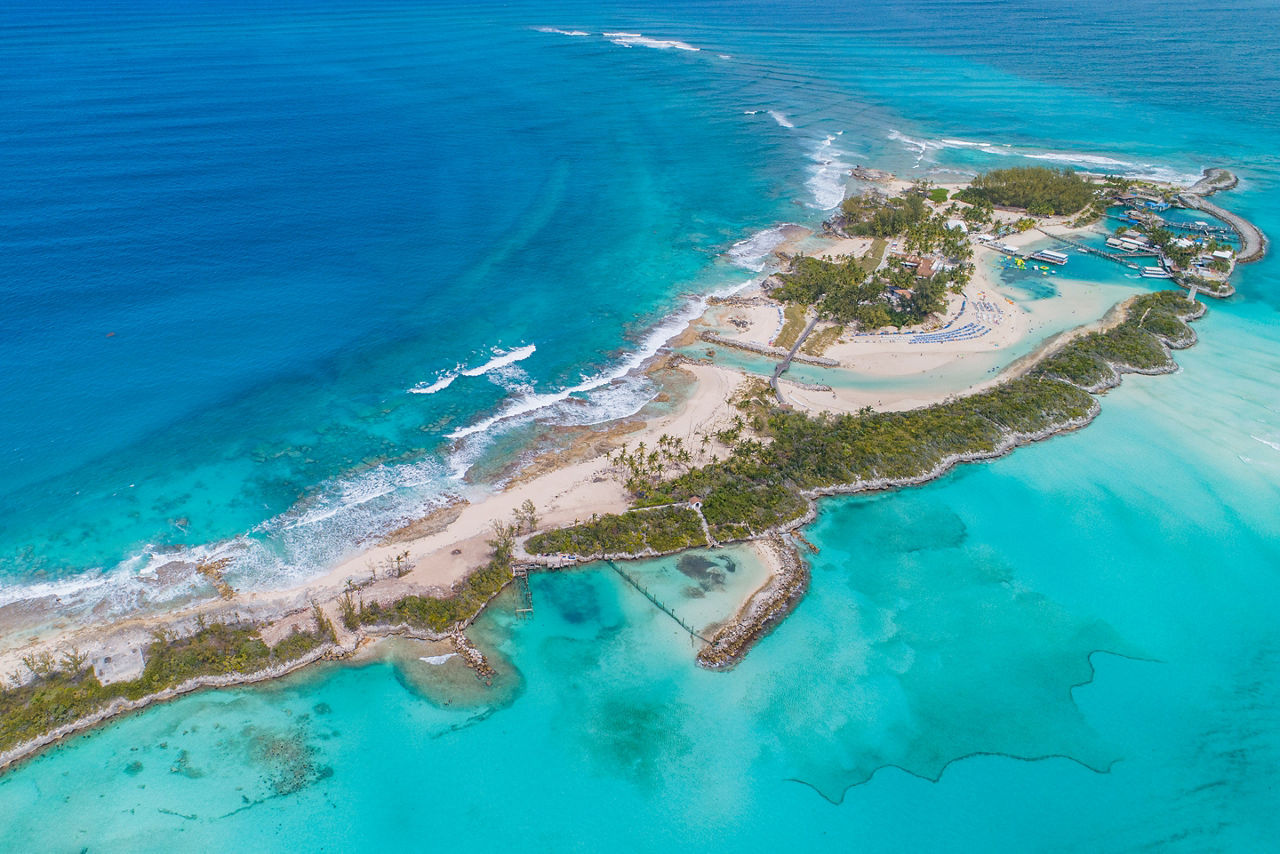 Aerial of Pearl Island, Nassau, Bahamas