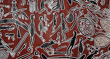 An ancient aboriginal Australian painting in the Newcastle Museum
