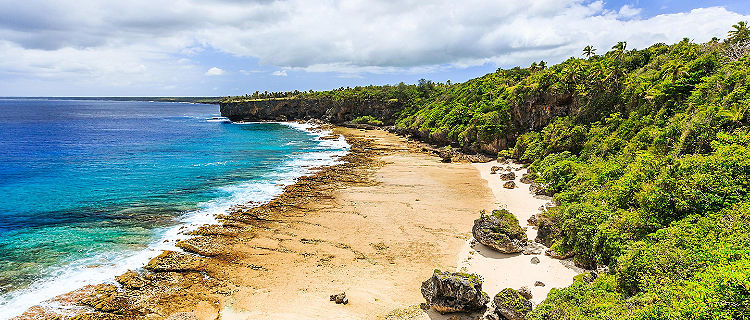 The rugged nature beach shores of Nuku'alofa, Tonga