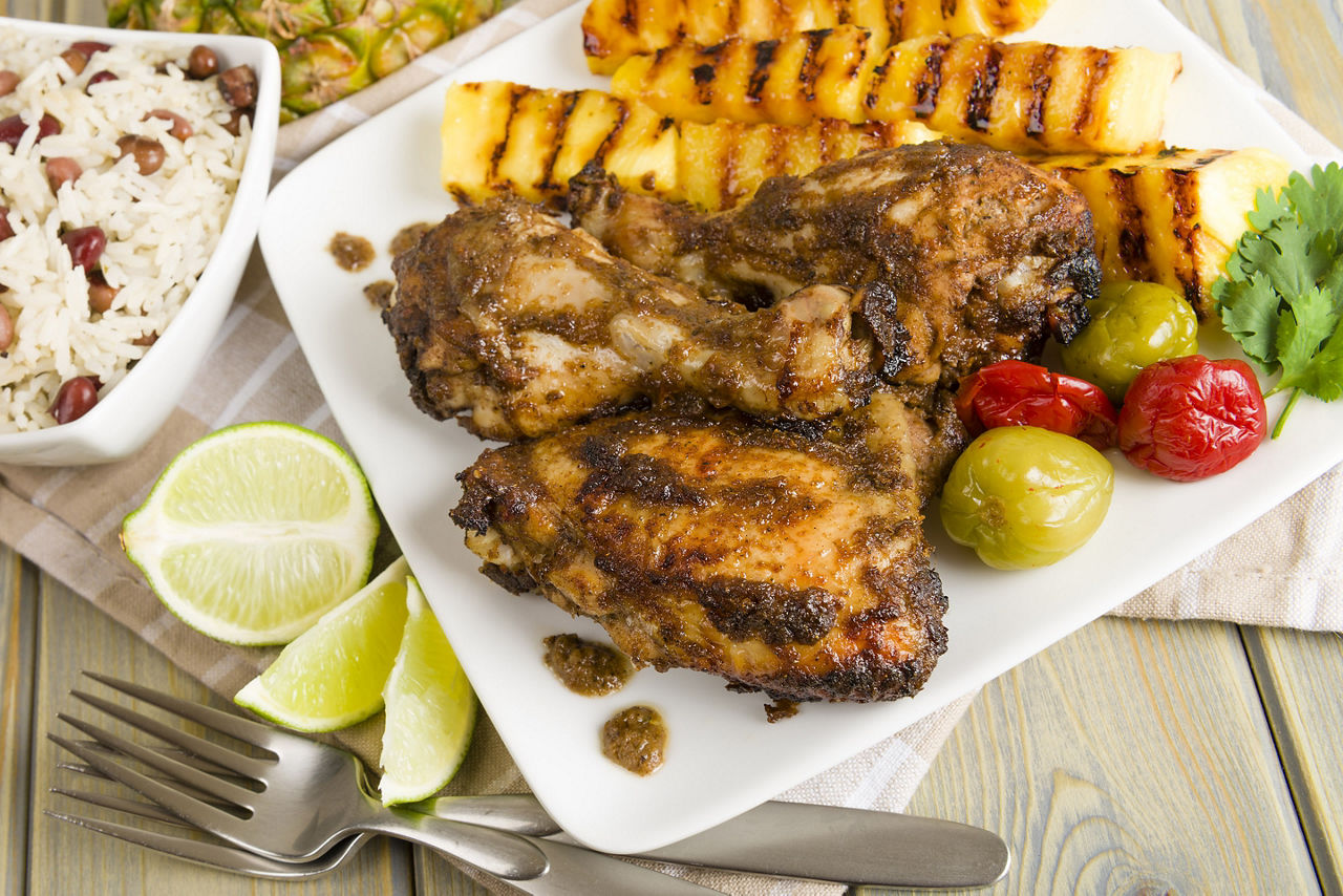 Traditional Jamaican Jerk Chicken, Ocho Rios, Jamaica