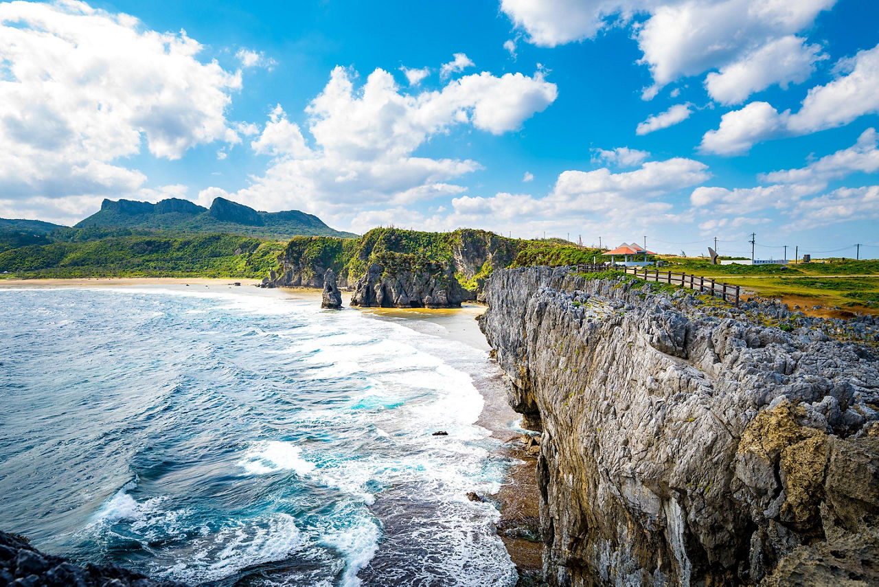 Okinawa, Japan Sea Coast Cliff