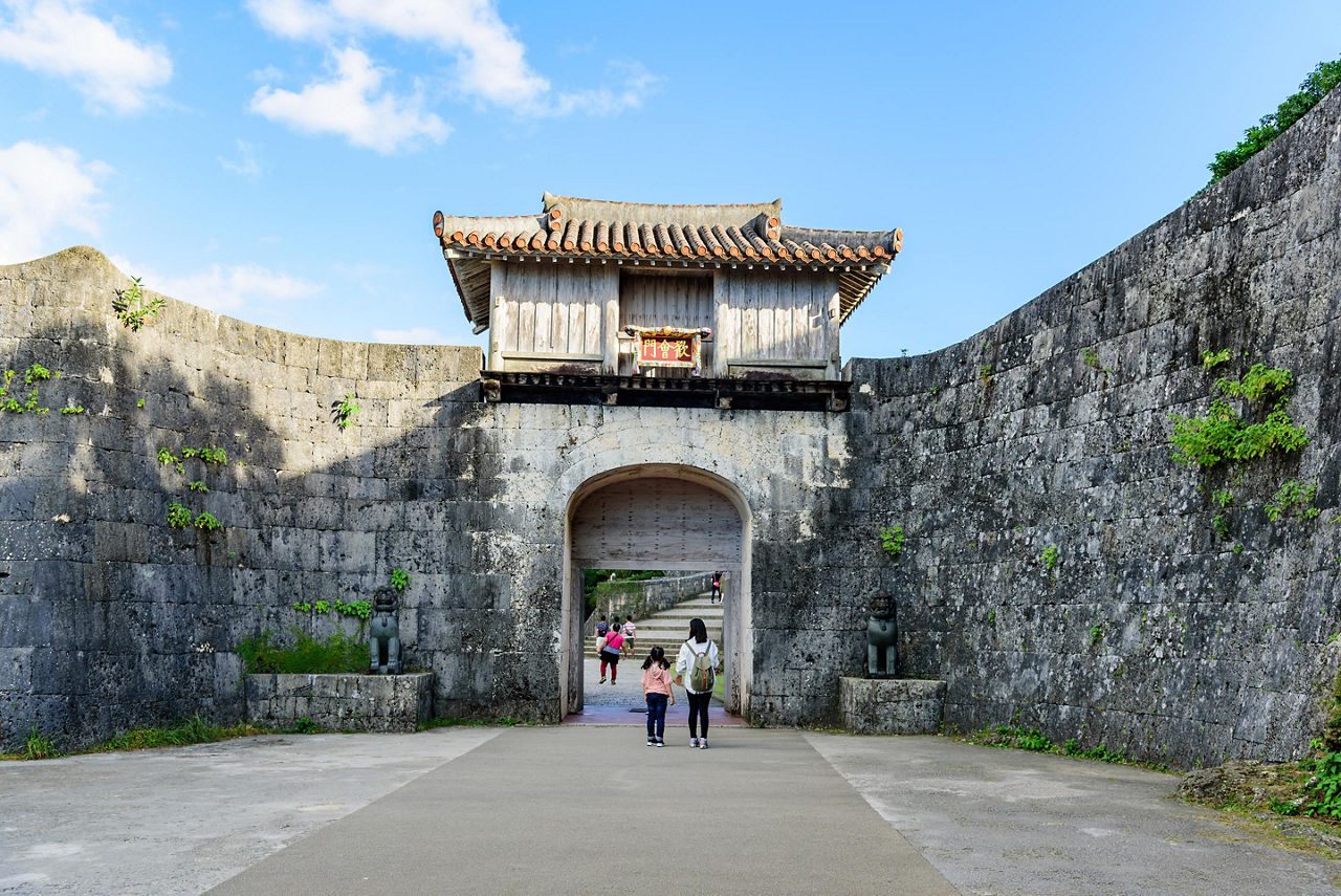 Stone gate of Shuri castle in Okinawa, Japan