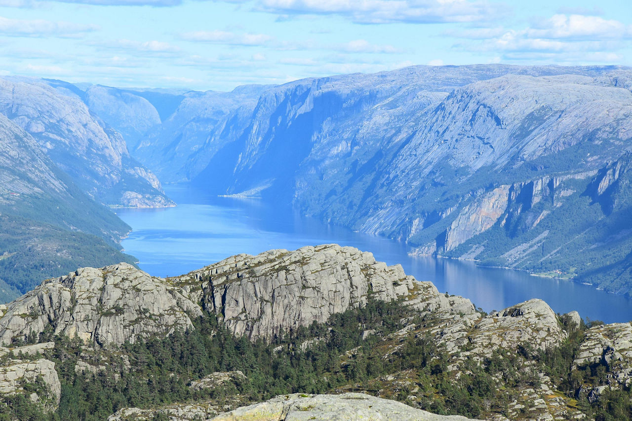 View of a fjord near Olden, Norway