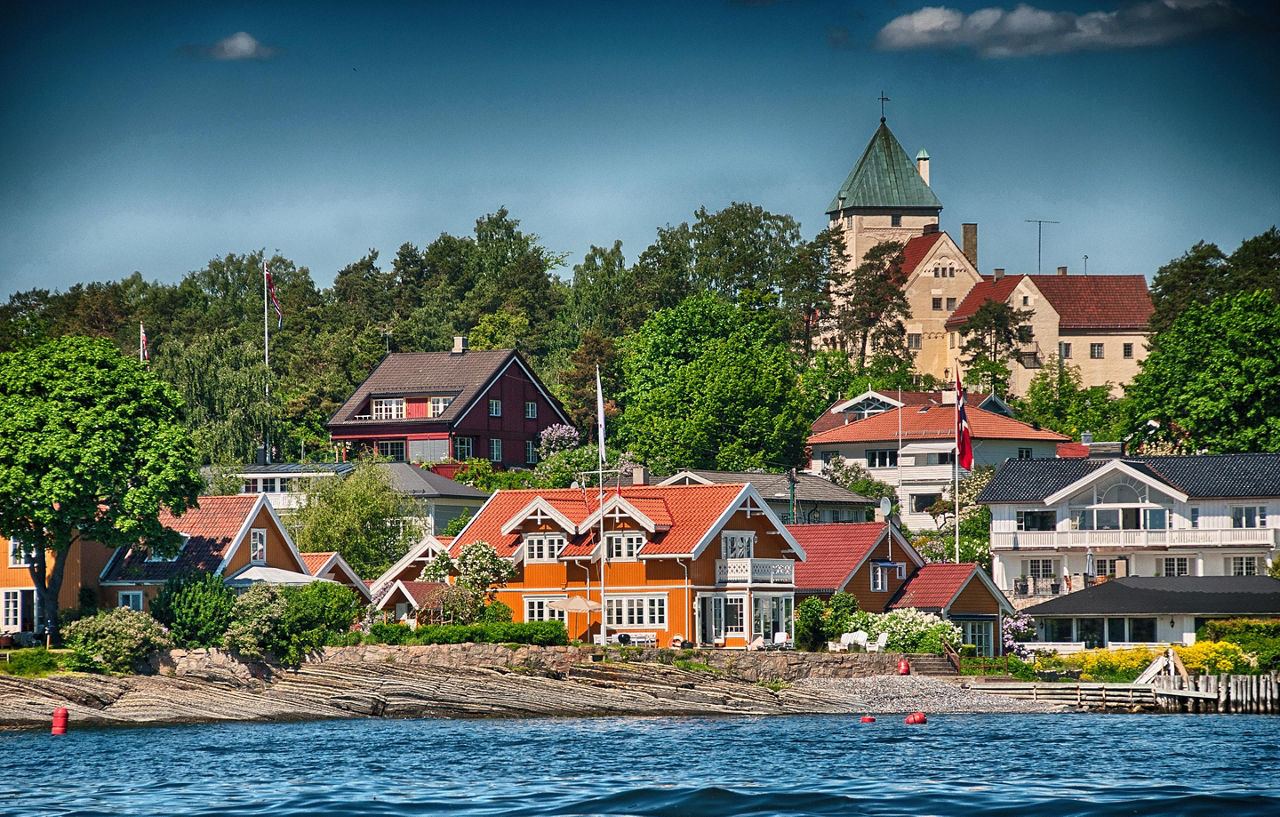 Buildings on the coast of Oslo, Norway