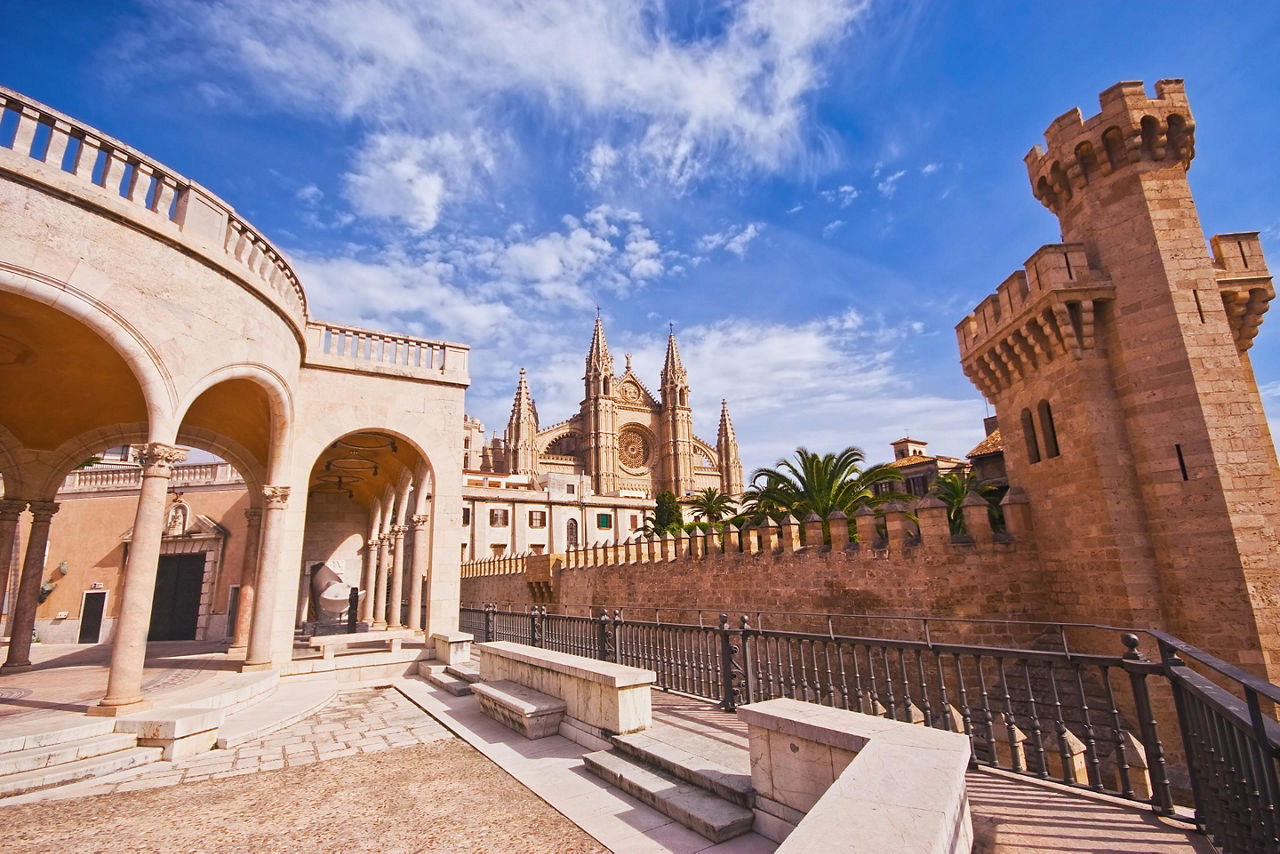 Palma De Mallorca, Spain, La Seu Cathedral and Almudaina castle