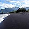 A black sand beach in Papeete, Tahiti