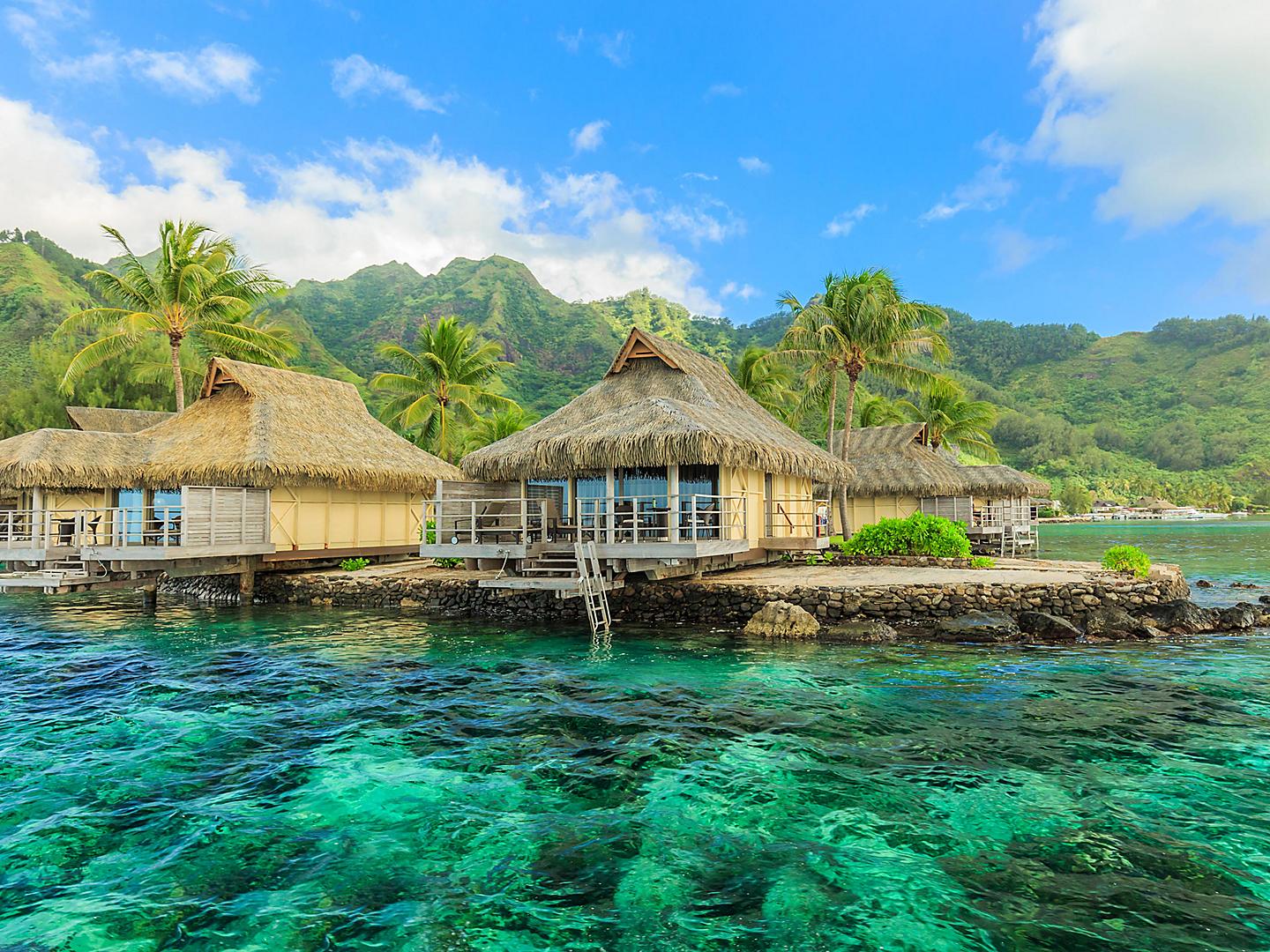 Papeete, Tahiti Tiki Huts Over Water