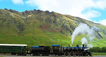 Historic steam train in Picton, New Zealand
