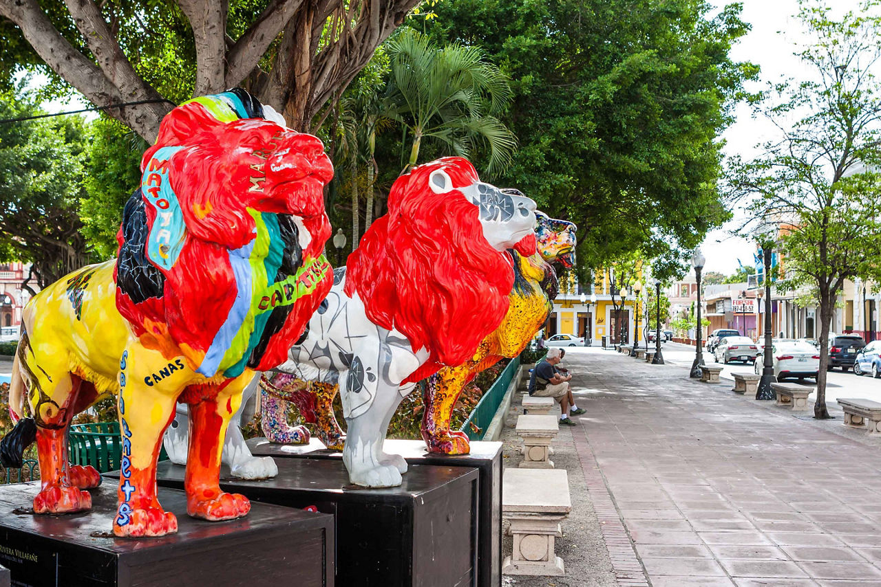 Lion Statues Painted, Ponce, Puerto Rico