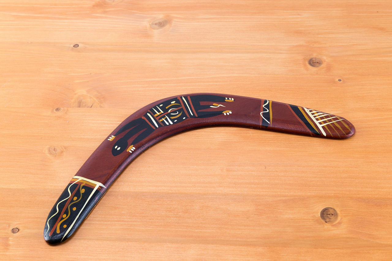Traditional aborigine ornamental boomerang from Port Hedland, Australia