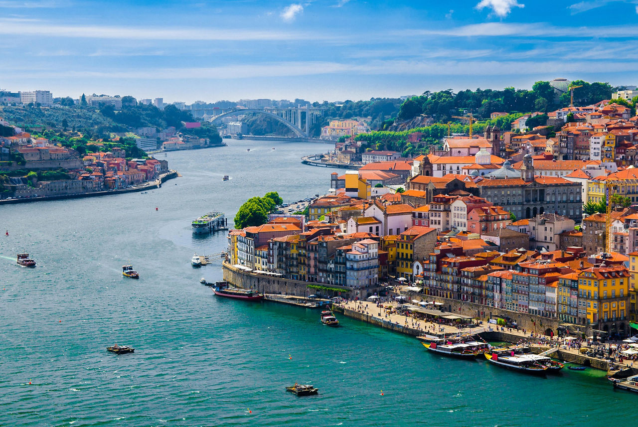 Porto (Leixoes), Portugal Duoro River Panoramic
