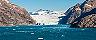 Prins Christian Sund, Greenland, Glacier in distance