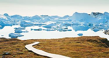 A coastal hiking trail in Greenland