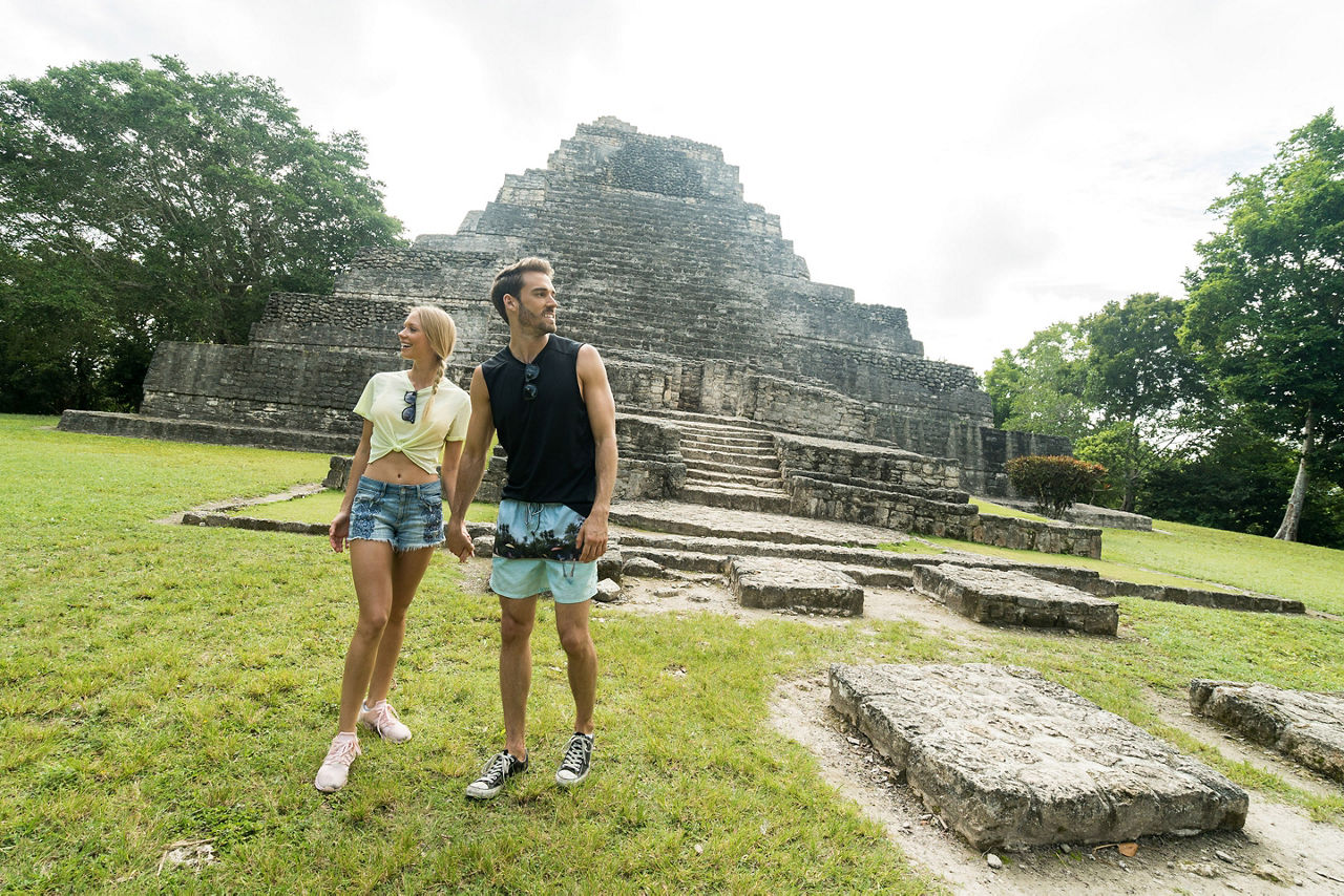 Ancient Ruins Couple Holding Hands, Couple Snorkeling , Costa Maya, Mexico