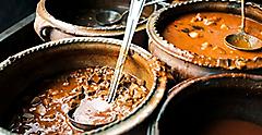 Typical local stew dishes of Antigua. Guatemala