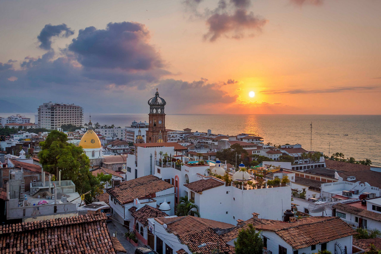 City during Sunset, Puerto Vallarta, Mexico