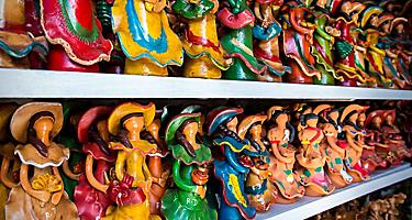 Wooden Carved and Painted Traditional Dolls, Punta Cana, Dominican Republic 