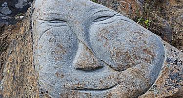A face carved in stone