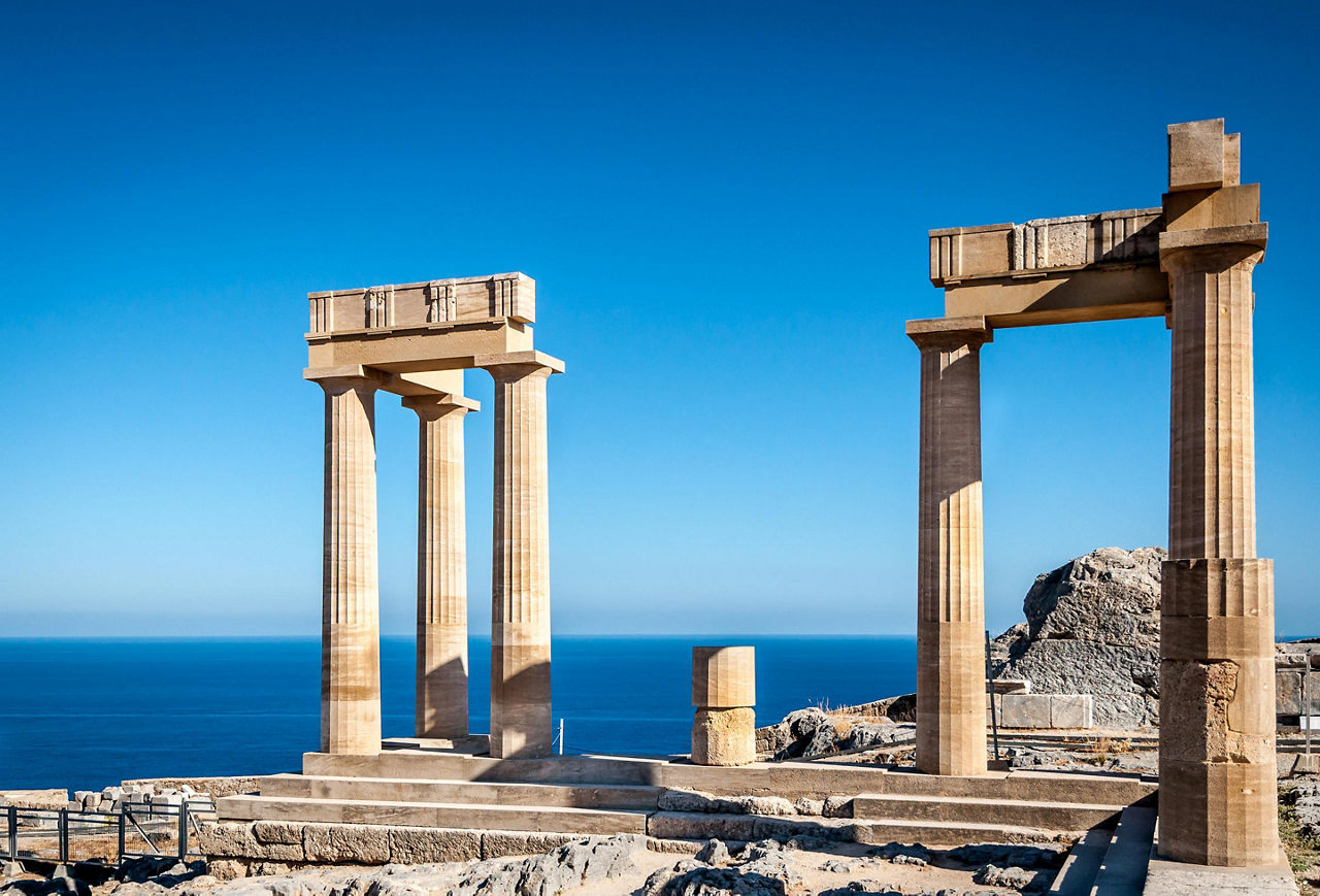 Rhodes, Greece, Lindos ancient columns