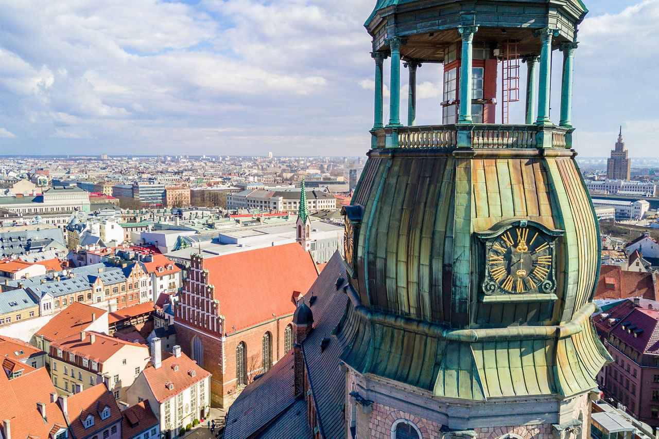 Latvia Riga St. Peter's Church Watch Tower